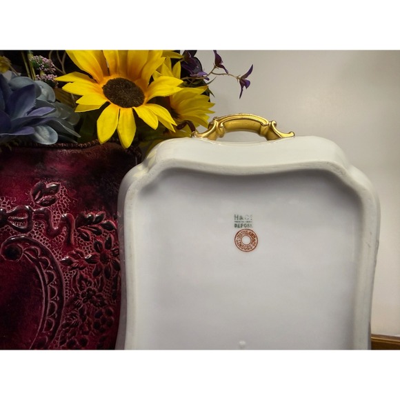 Antique Haviland & Co Limoges White Gold Gilt Porcelain Covered Vegetable Tureen - Picture 5 of 13